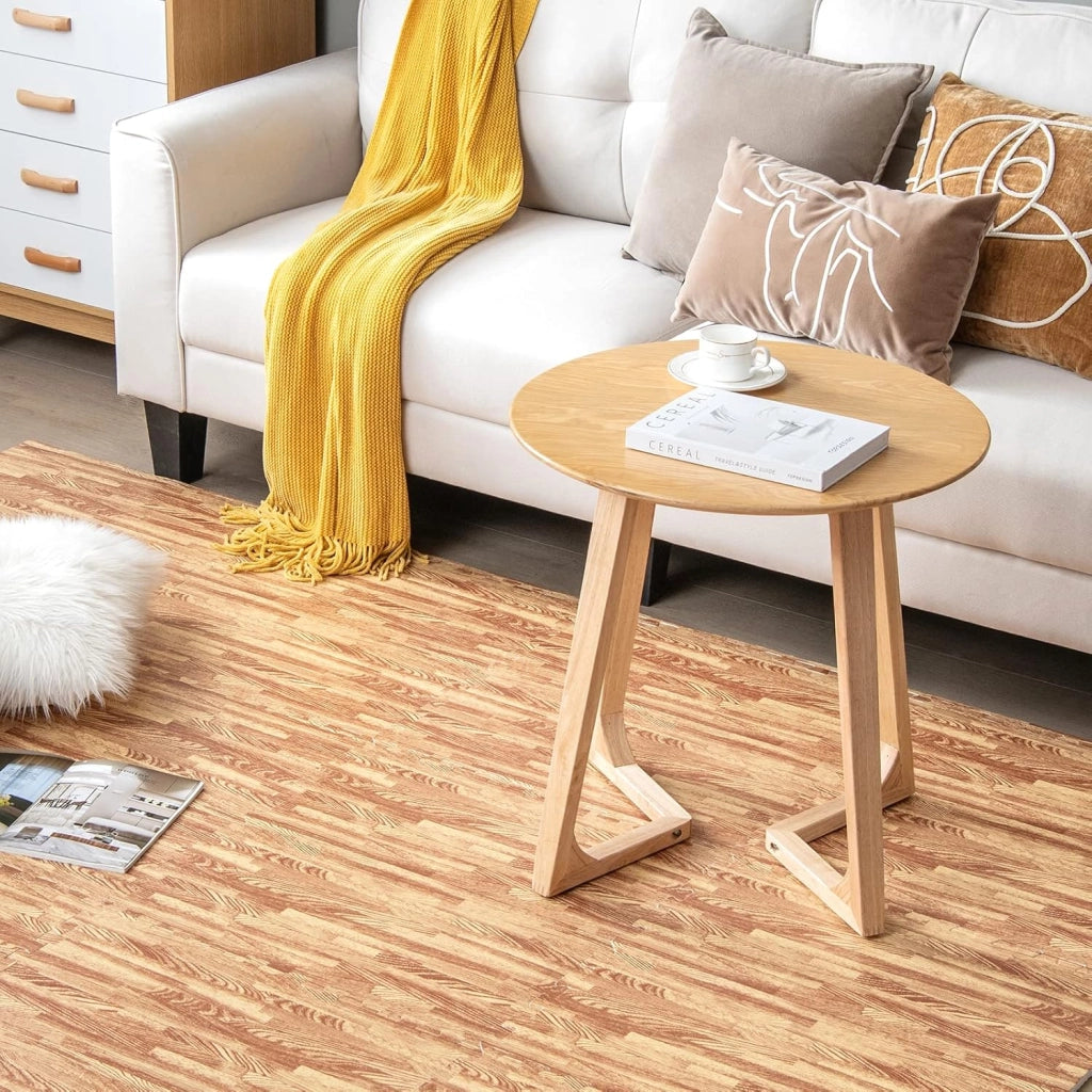 12 Pezzi Tappeto Puzzle Effetto Legno, Tappetini a Incastro in Schiuma EVA con Bordi Perimetrali, Tappeto Protettivo Spesso per Palestra Casa Stanza Giochi, 61x61 cm, 4,5 M²