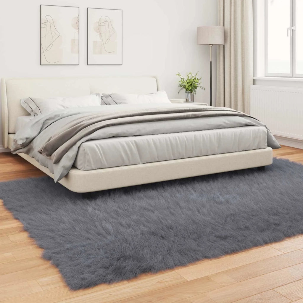 Tappeto in finta TAFALLA Antracite 200 x 280 cm Poliestere 42021595