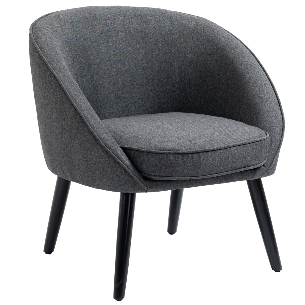 Poltrona relax tessuto effetto lino gambe legno ¨C Xylo ¨C grigio