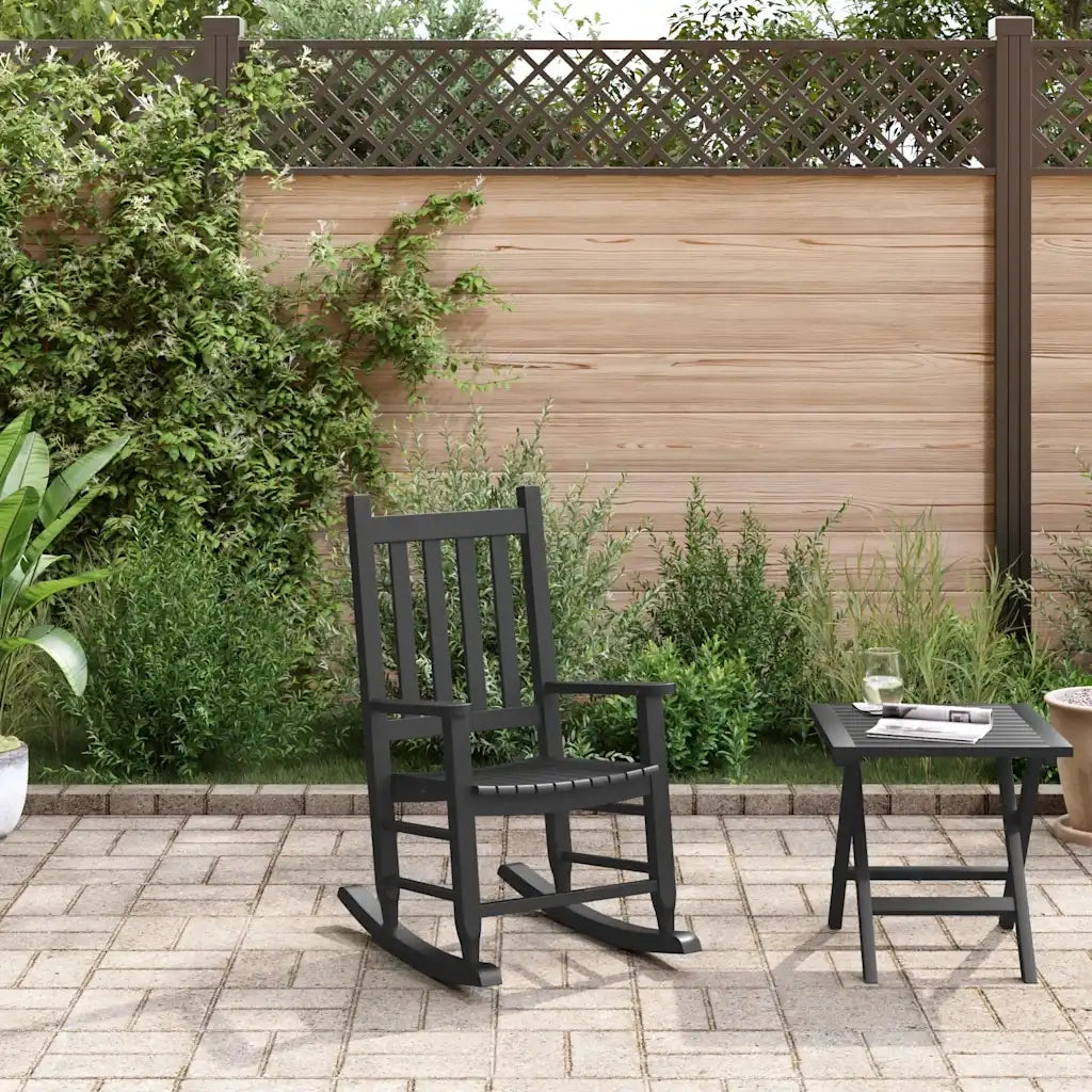 Sedia a Dondolo per Bambini nera in Legno Massello di Pioppo CFW7252229