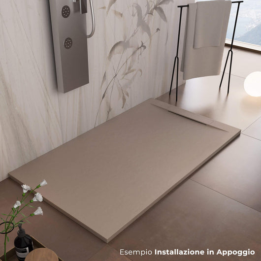 Piatto Doccia in Pietra 80x160 cm Bonussi Ardesia Calcutta Moka