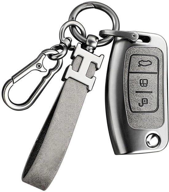 Sleutello di protezione grigio compatibile con Ford Fiesta Focus Galaxy Kuga C-Max S-Max Mondeo MK4 per chiavi a 3 interruttori a sospensione flip.