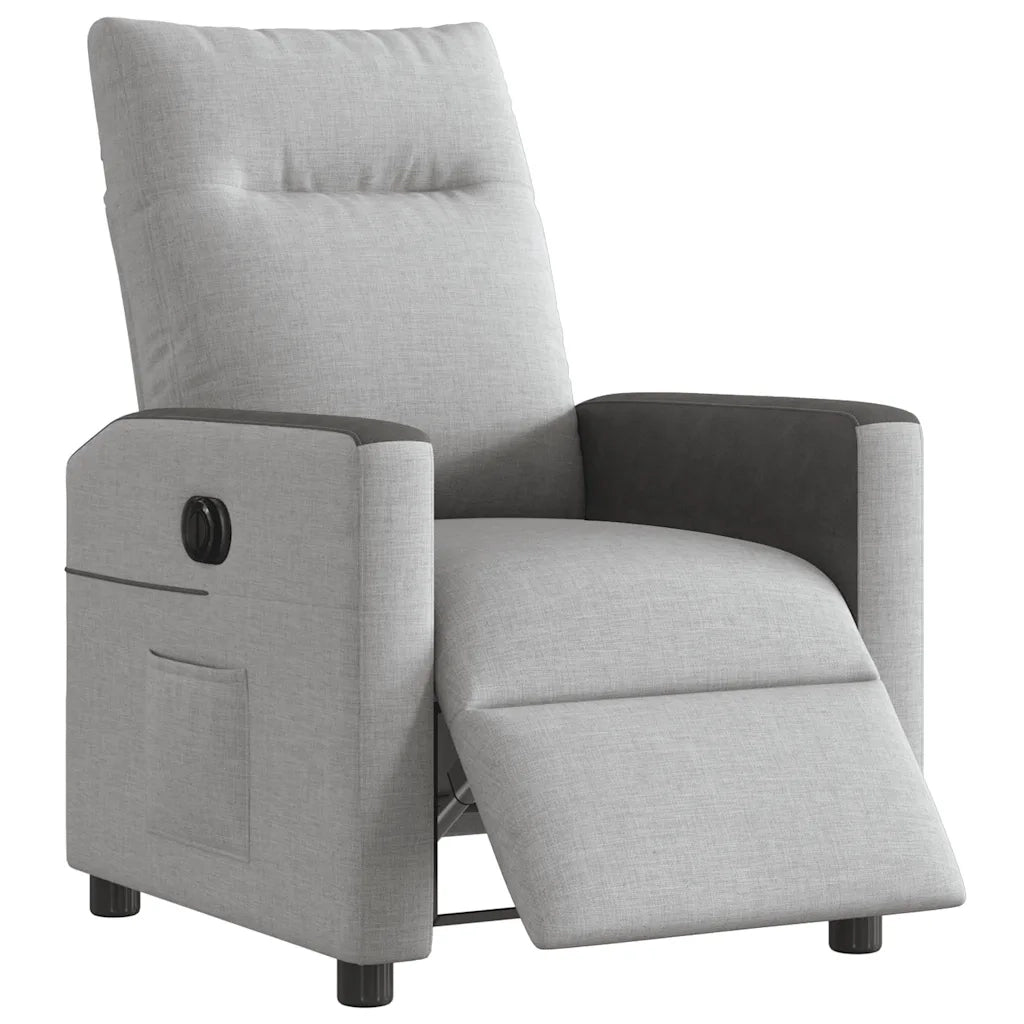 Poltrona Elettrica Reclinabile Grigio Nuvola in Tessuto 3324037