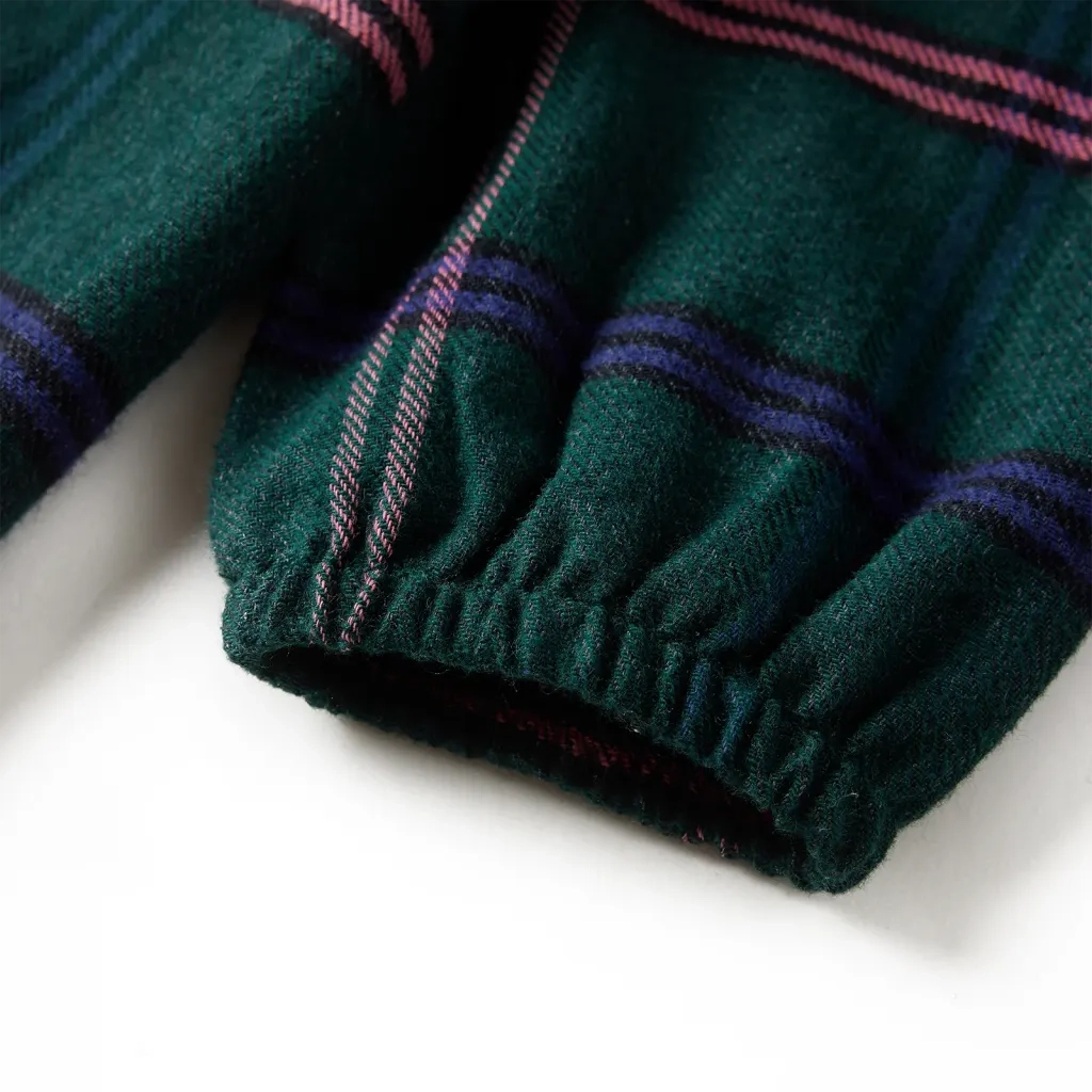 Abito da Bambina a Maniche Lunghe con Arricciature Verde Scuro 92 CFW7389606