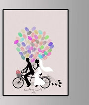 Diario delle impronte digitali a mano con pennarelli a 6 colori per guestbook - Regalo per matrimoni - 30 x 40 cm