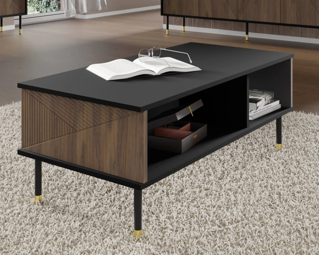 TAVOLINO WOODY IV 110x55 NERO OPACO ROVERE CATANIA