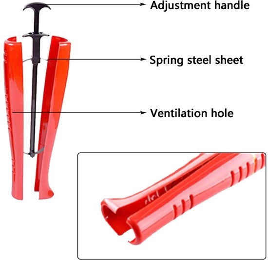 Sistema di Stabilizzazione per Stivali Automatico - Forma a Stivali - Plastico - Adattabile - 29 cm - Mantiene la Forma degli Stivali