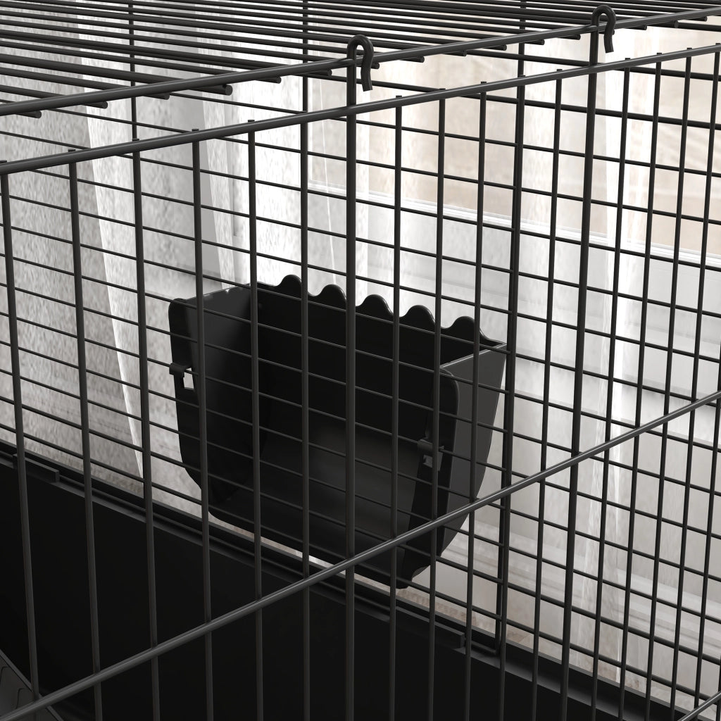 Gabbia per Piccoli Animali con Recinto Rimovibile ¨C zephmum ¨C Nero