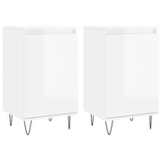 Credenze 2 pz | Madia | Buffet da pranzo | Armadio da pranzo Bianco Lucido 40x35x70 cm in Legno Multistrato