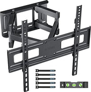 Sostegno per TV per schermi piani e curvi da 23"-70" pollici, braccio doppio completamente movibile, con cavo HDMI, livello, 5 adesivi magnetici