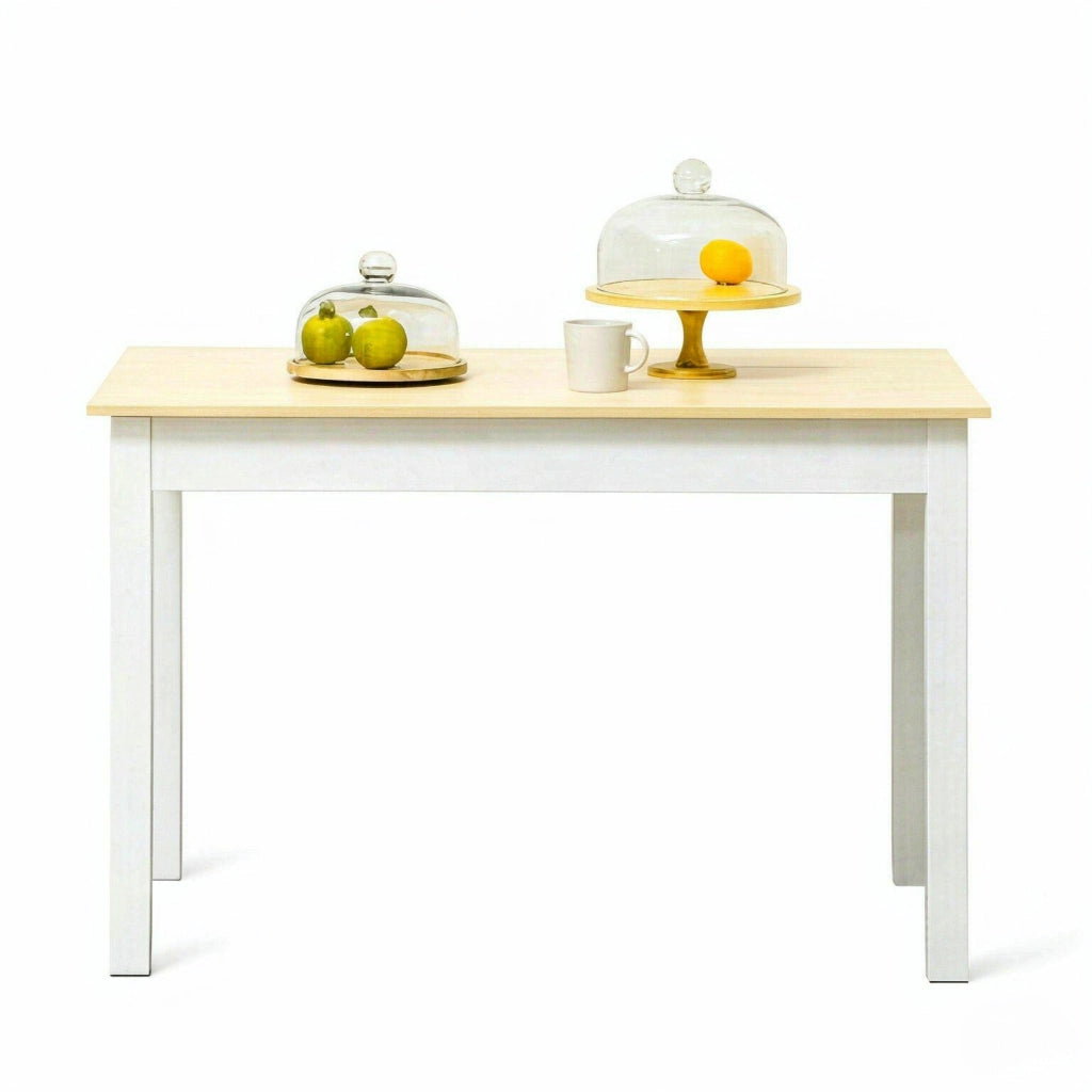 TAVOLO DA PRANZO Rettangolare 119x70 cm Legno Truciolare Eiche Bianco