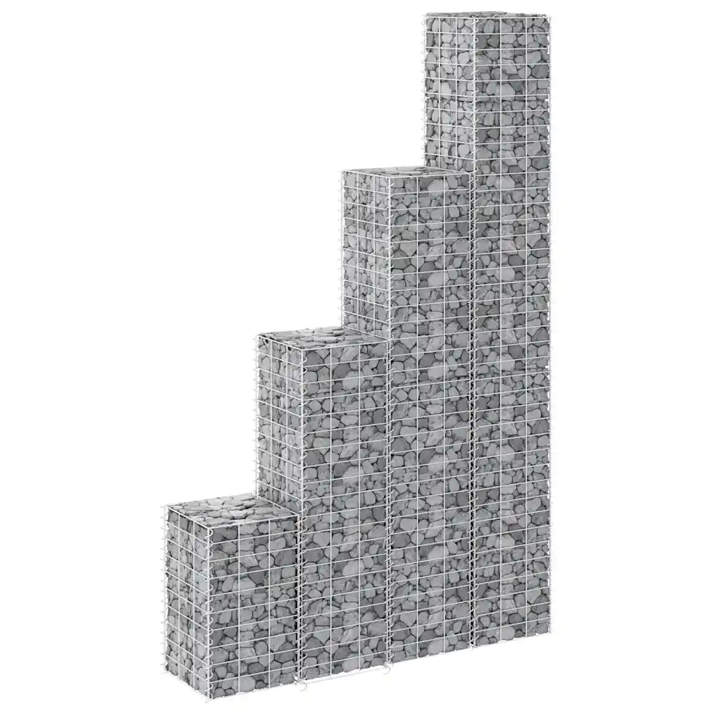 Fioriere Rialzate Gabbione 4 pz 30x30x50/100/150/200 cm Ferro 151252