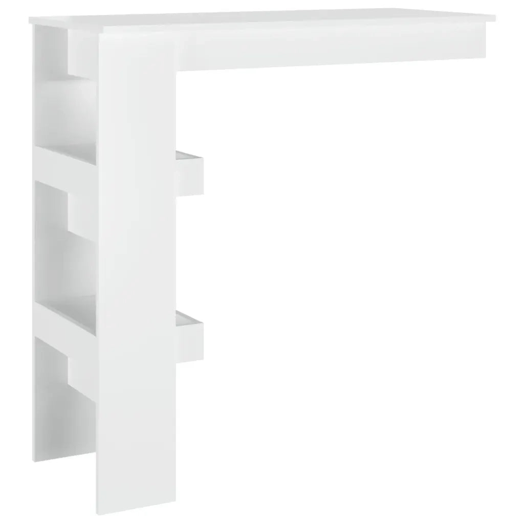 Bancone da Muro Bianco Lucido 102x45x103,5 cm Legno Compensato 811787