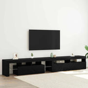 Mobile TV 2 pz-Mobile per TV-Credenza TV Rovere Nero 260 x 37 x 40 cm Legno multistrato 412244