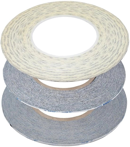 Doppio Sfuso di Adesivo Extra Resistente - 50 Metri - 1 mm/2 mm/3 mm - Resistente al Calore - Impermeabile - Elevata Aderenza