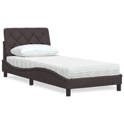Letto con Materasso Marrone Scuro 90x200 cm in Tessuto 3310716