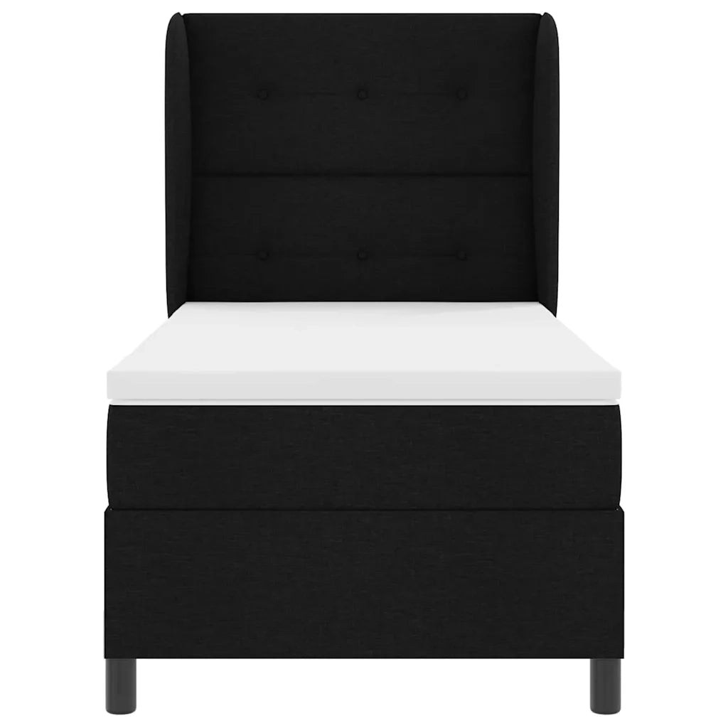 Letto a molle con materasso Nero 100 x 200 cm Tessuto 3340552