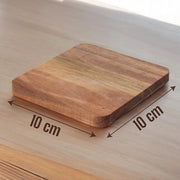 Set di sospensione 4 pezzi - Legno di Acacia - Manufatto a mano - 10 x 10 cm - 1 cm spesso - Eleganza naturale - Sospensioni