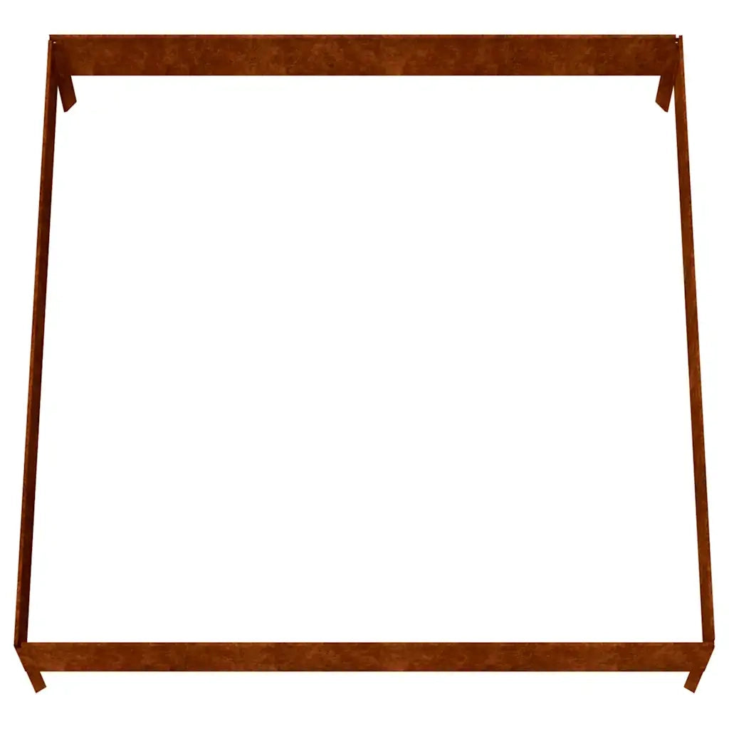 Fioriera Rialzata da Giardino 100x100x26 cm in Acciaio Corten 824514