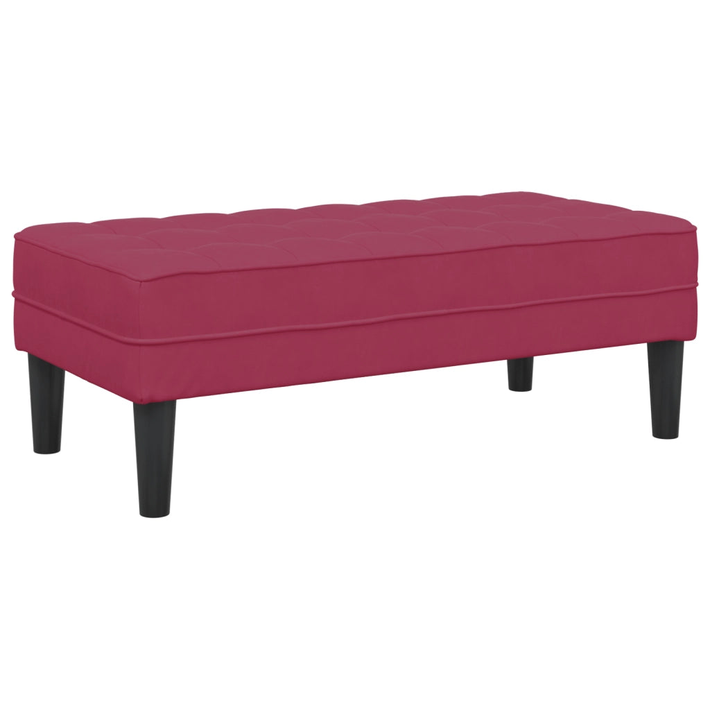 panchina Rosso Vino 113x57x39 cm in velluto