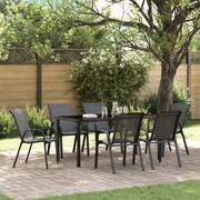 Sedie da Giardino Impilabili 6 pz in Tessuto Textilene Nero 318783
