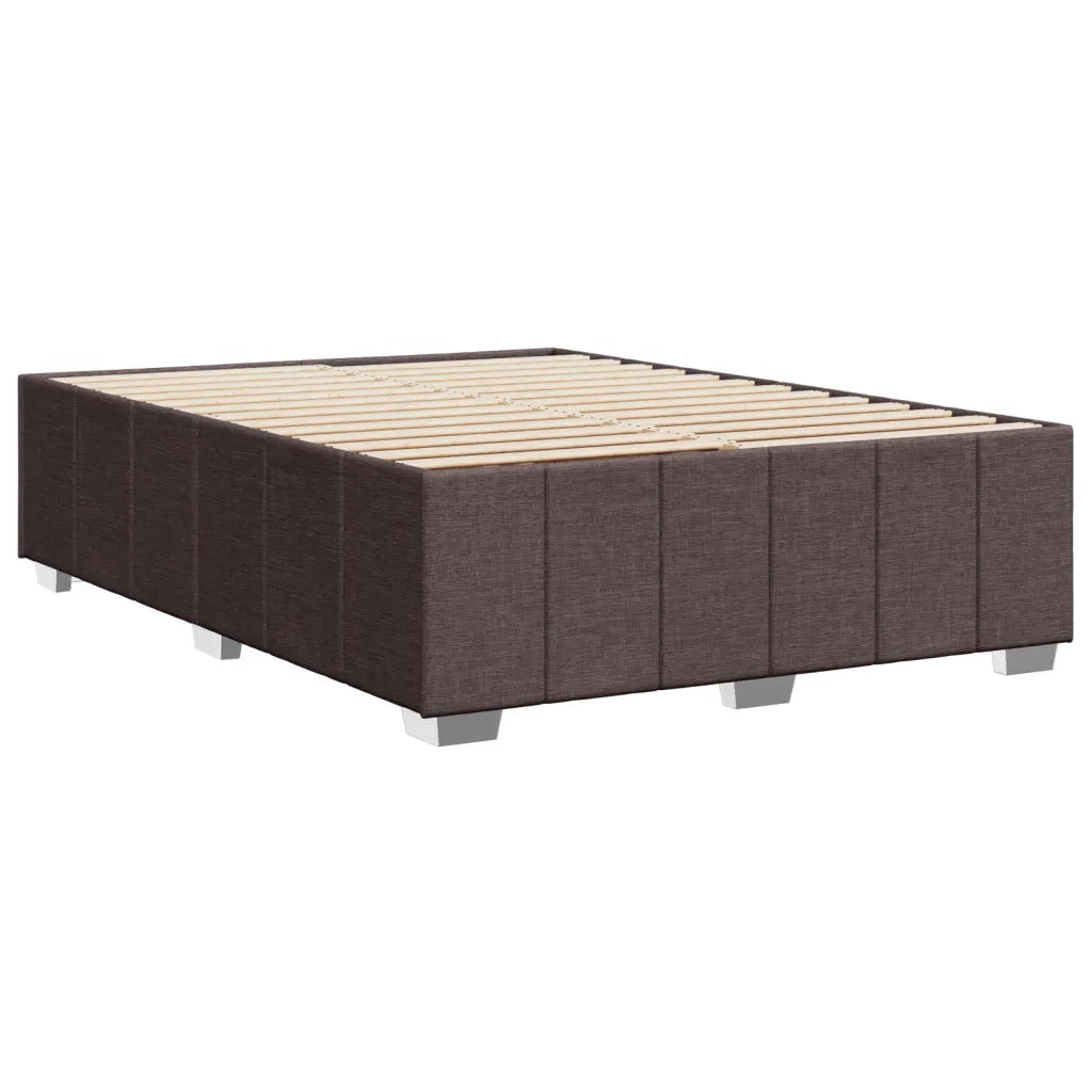 vidaXL Giroletto senza Materasso Marrone Scuro 140x200 cm Tessuto
