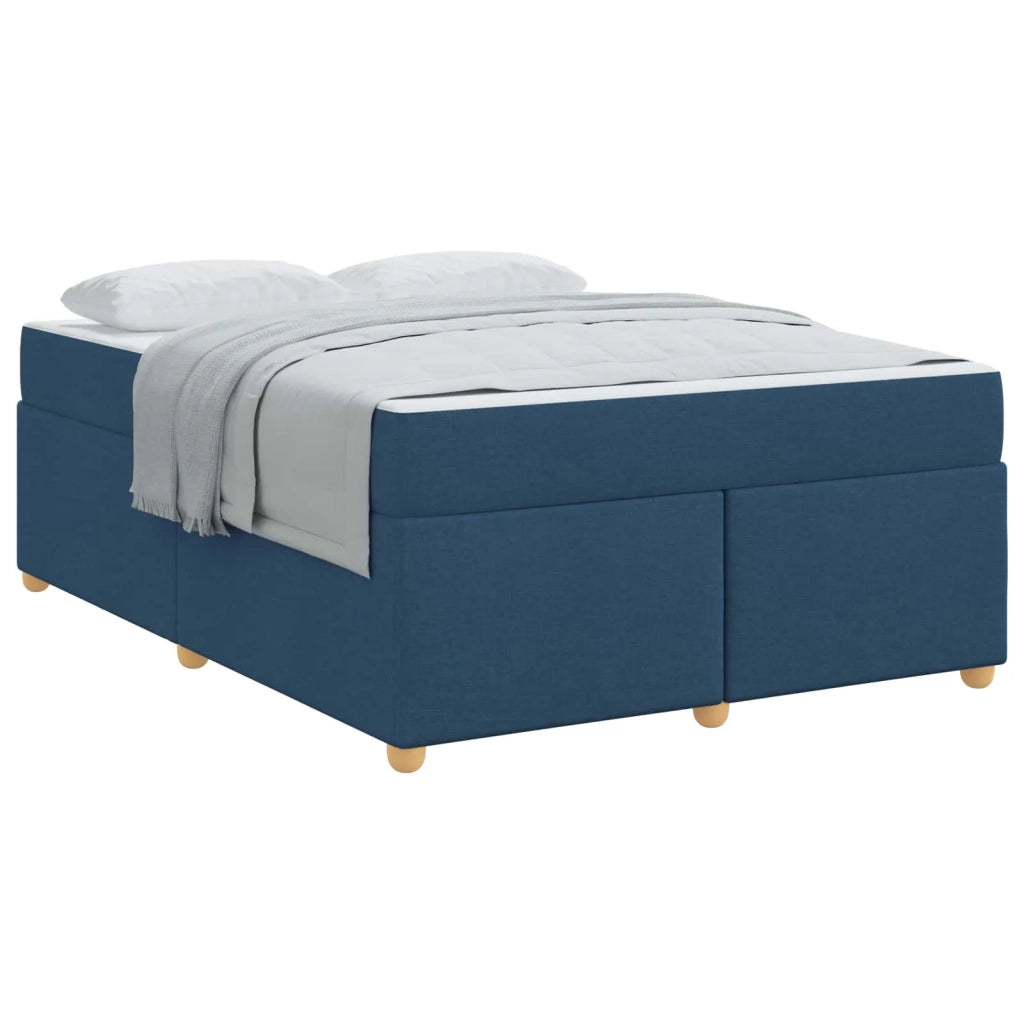 Struttura del letto con materasso Blu 160 x 200 cm Tessuto