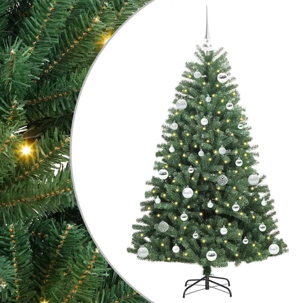 Albero di Natale | Decorazioni natalizie Artificiale con Rami Pieghevoli Verde 150 cm