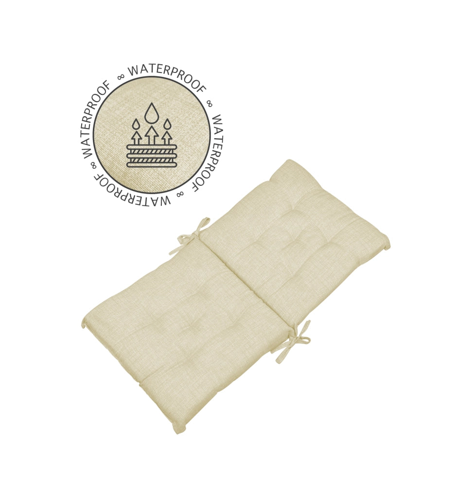Set Cuscini Sedia Con Schienale Imbottiti Con Laccetti Banda Elastica 40 x 80 Cm Panna - 4 Pezzi