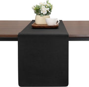 Tavolo da pranzo in plastica imitante legno, moderno, a doppia faccia, antiscivolo, resistente al calore, lavabile, tavolo da esterno, tavolo da festa per matrimoni, compleanni, decorazione da tavola (nero, 40x240cm)