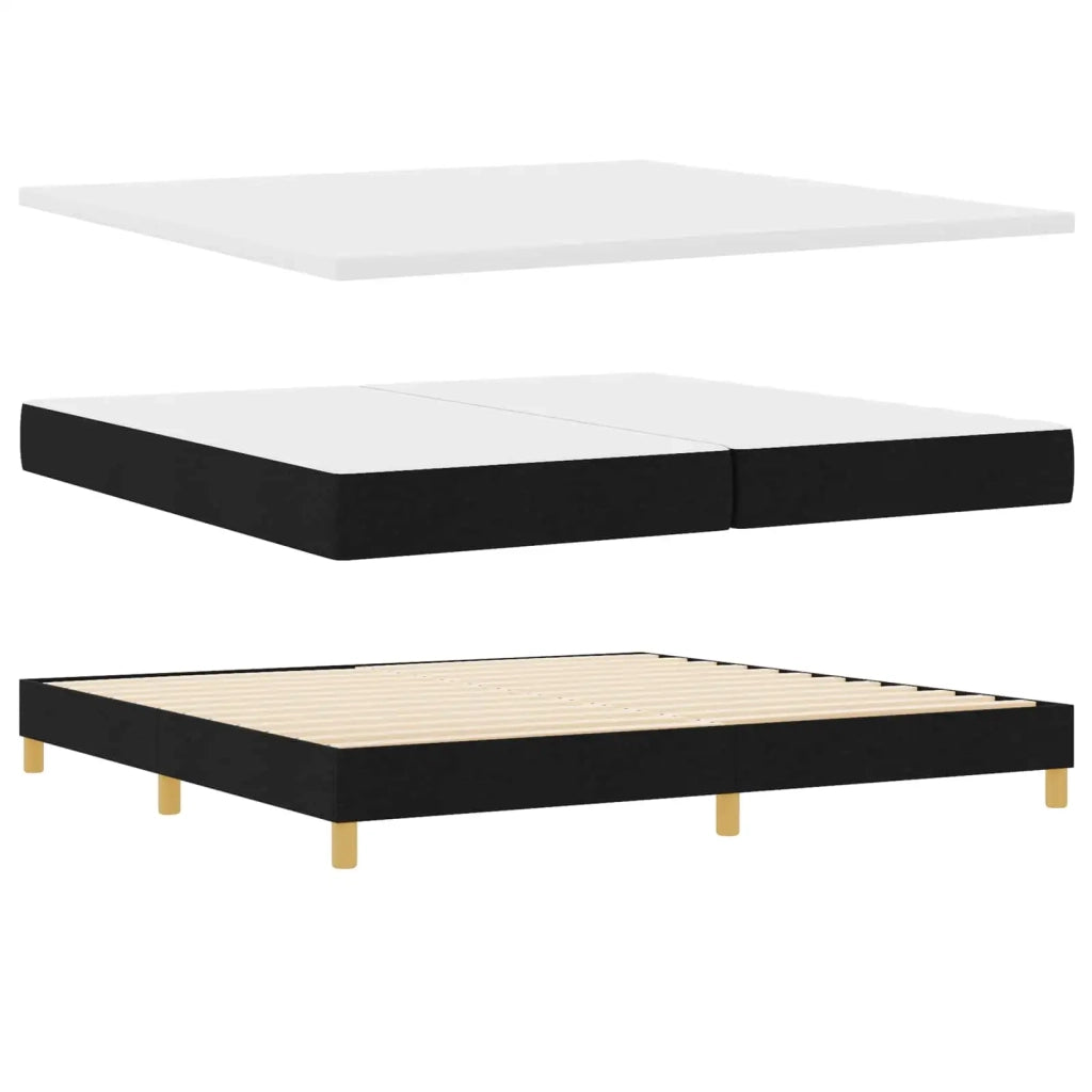 Letto a Sorgente LED con strisce LED Nero 200 x 200 cm Tessuto 3342466
