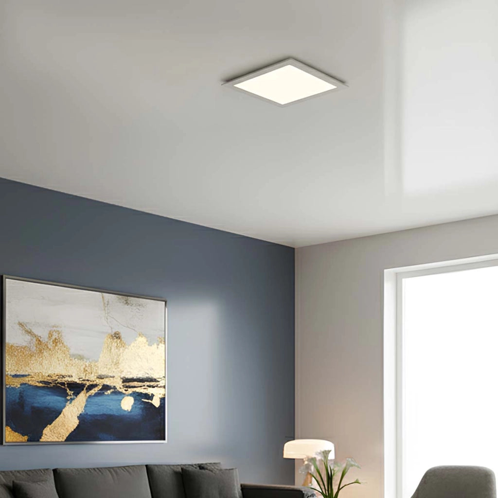 Pannello LED Quadrato 12W 16.7x16.7cm Incassato nel Soffitto Design Extra Piatto Bianco Avizar
