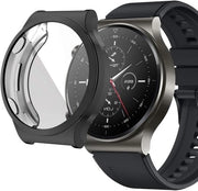Copertura protettiva per smartwatch, hoesje in TPU flessibile con protezione schermo e struttura shockresistente - nero. Adatto per Huawei GT 2 Pro.