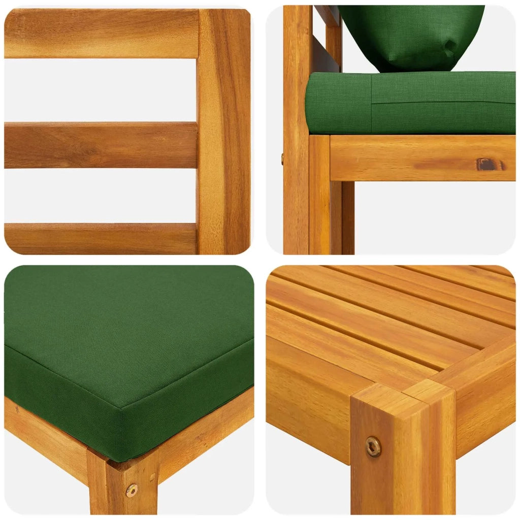 Set di divani 12 pz Naturale Legno di Acacia Massello 3417263