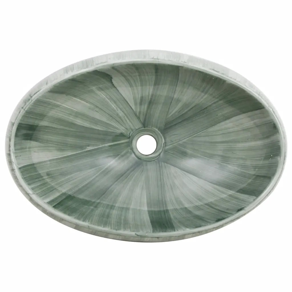 Lavabo da Appoggio Verde Ovale 59x40x15 cm Ceramica 155083
