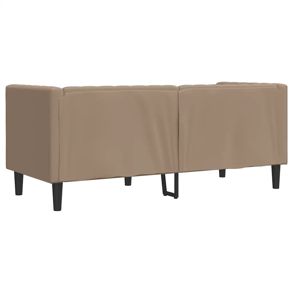 Divano Sedia-Poltrona Chesterfield a 2 Posti Cappuccino in Similpelle