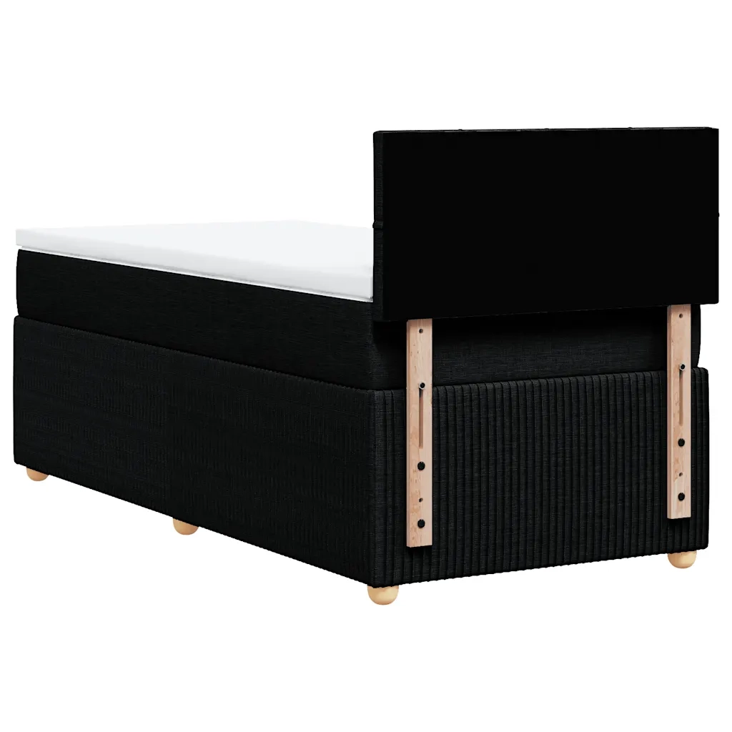 Giroletto a Molle con Materasso Nero 100x200 cm in Tessuto