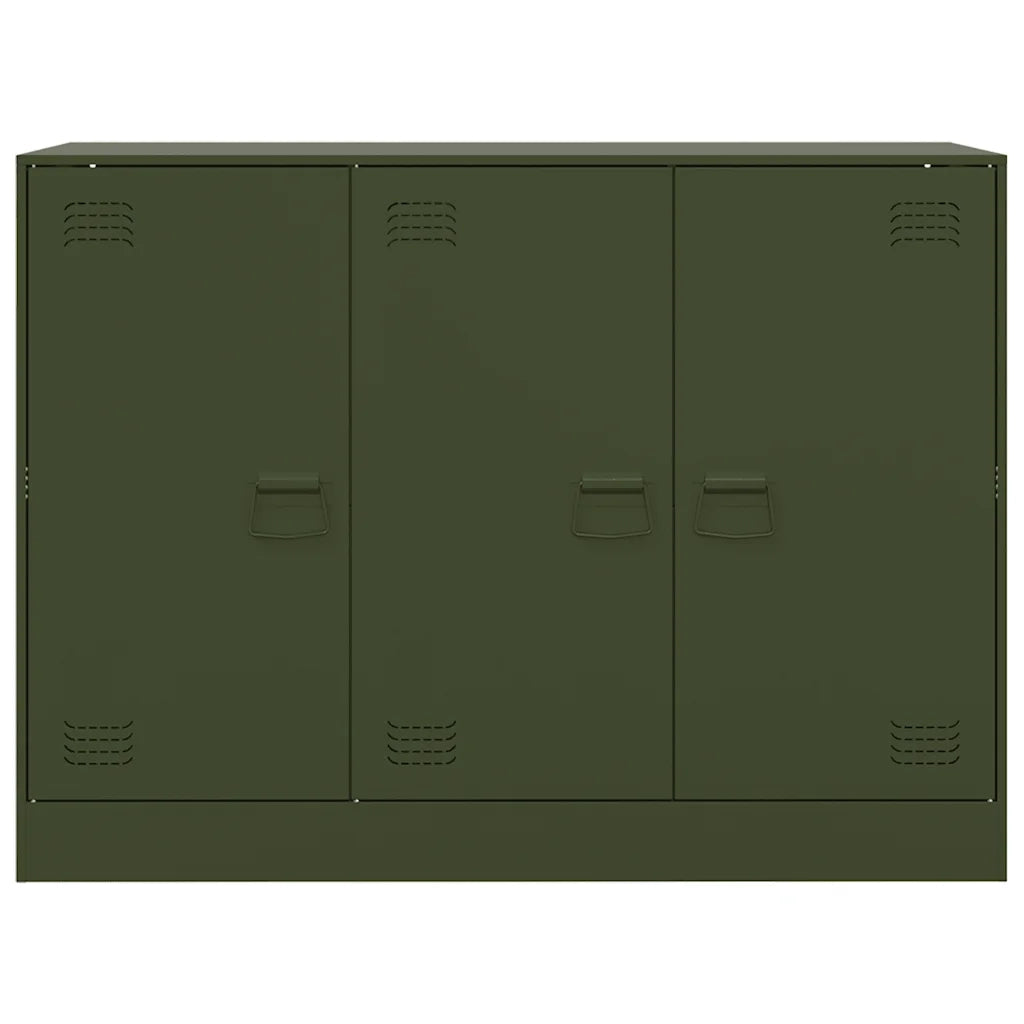 Credenza-Buffet-Armadio da cucina Verde Oliva 99x39x73 cm in Acciaio 596341