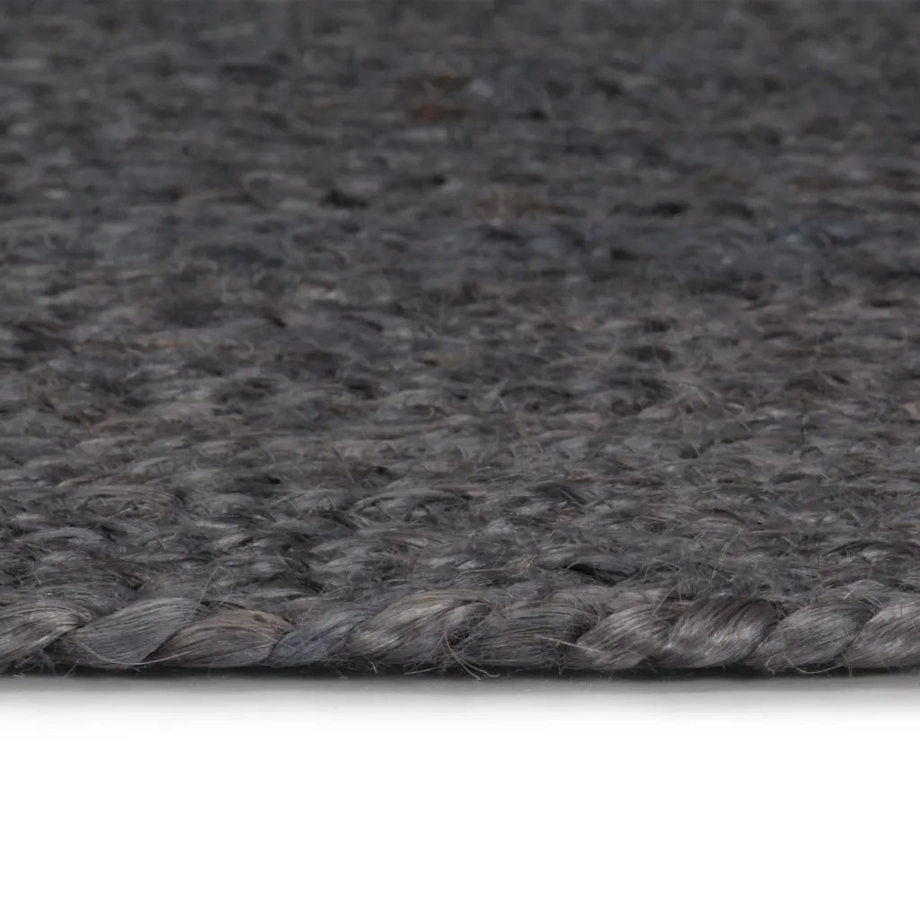 Tappeto del soggiorno | Tappeto Lavorato a Mano in Juta Rotondo 210 cm Grigio Scuro
