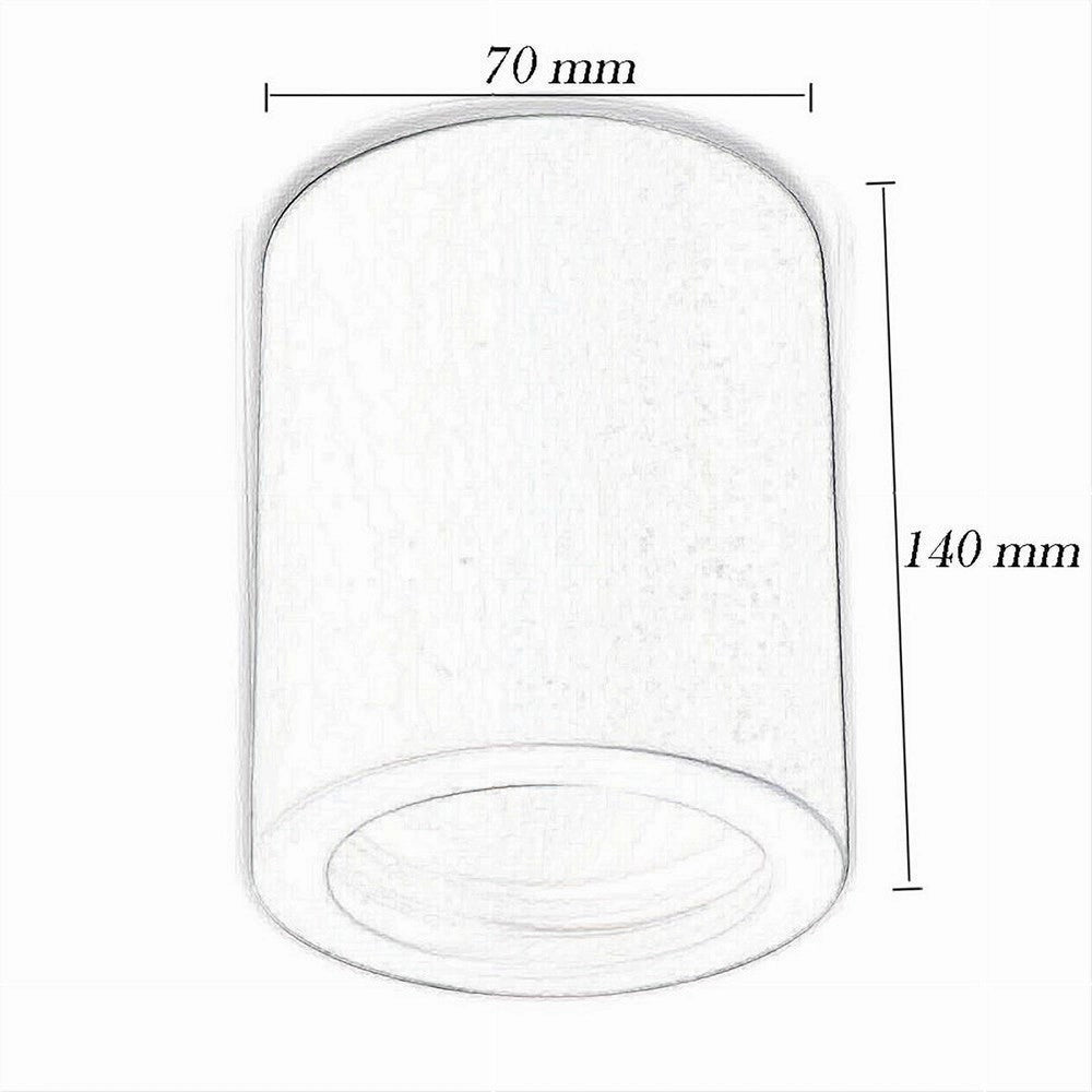 Trade Shop - Porta Faretto Applique Da Soffitto In Gesso Verniciabile Cilindro Gu10 Gs-c140-t -