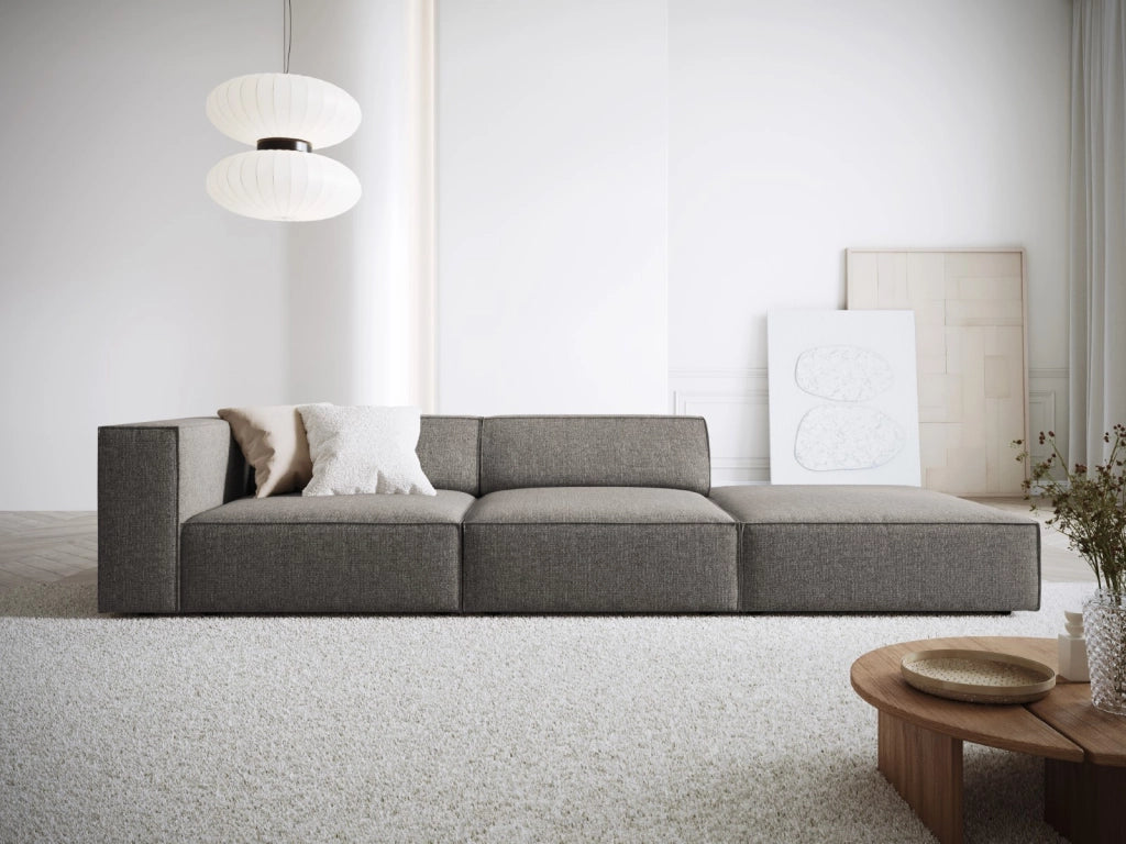 Cosmopolitan Design - Divano destro "Arendal" 4 posti in ciniglia grigio 