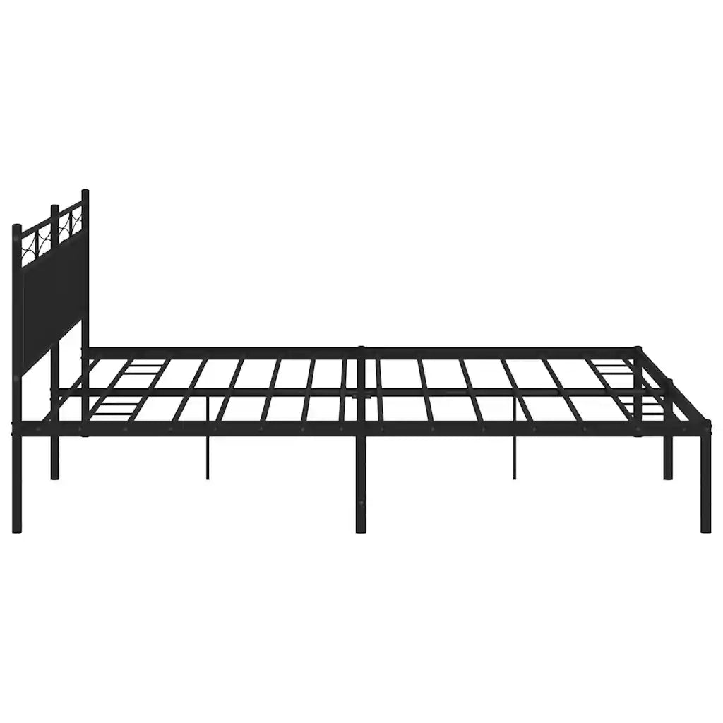 Giroletto con Testiera-Struttura Letto con testiera in Metallo Nero 193x203 cm 494077