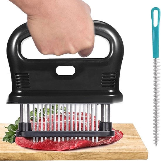 Mangia carne in acciaio inossidabile con 48 lame e spazzola di pulizia - per un taglio più fine di pollo, maiale e manzo