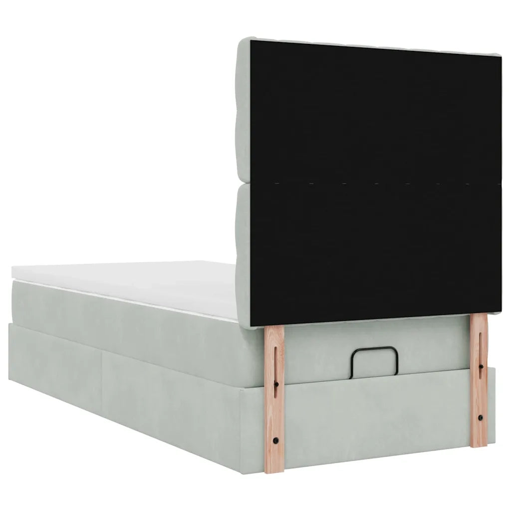 Struttura Letto Pouf con Materassi 90x190 cm in Velluto 3314360