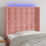 Testiera a LED rosa 83x16x118/128 cm in Velluto