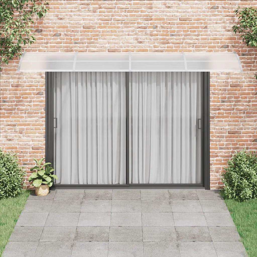 Tettoia per Porta Grigia e Trasparente 400x75 cm Policarbonato CFW9659278