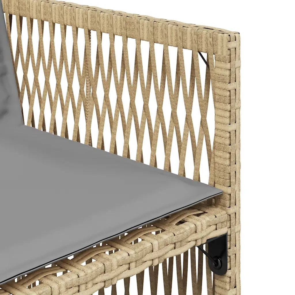 Sedie da Giardino con Cuscini 4 pz | Sedie da Esterno Beige Misto in Polyrattan