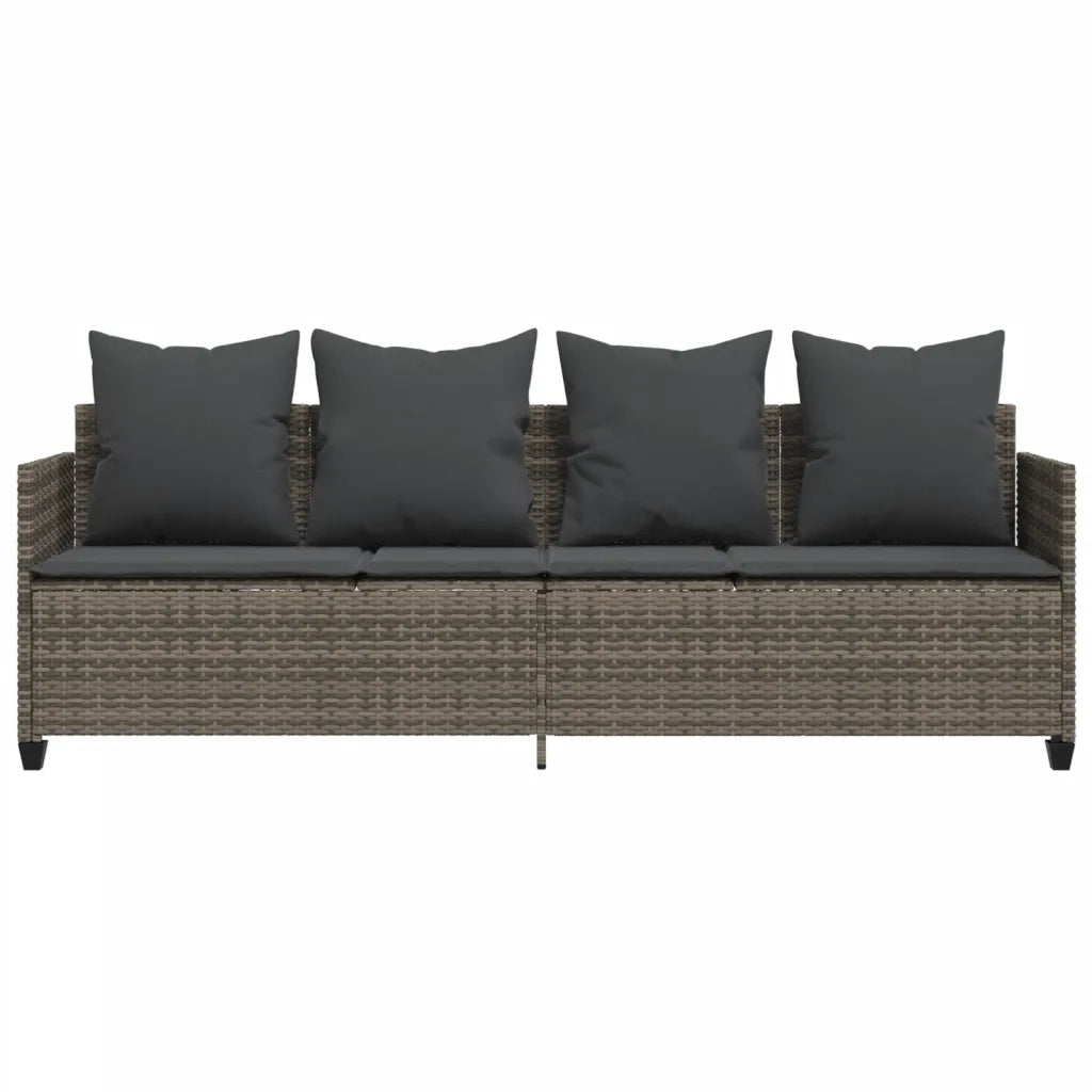 Lettino Prendisole | Sdraio da giardino | Lettino da sole con Cuscini Grigio?in Polyrattan
