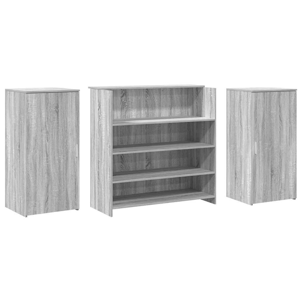 Banco Reception Grigio Sonoma 200x50x103,5 cm Legno Multistrato 3324183