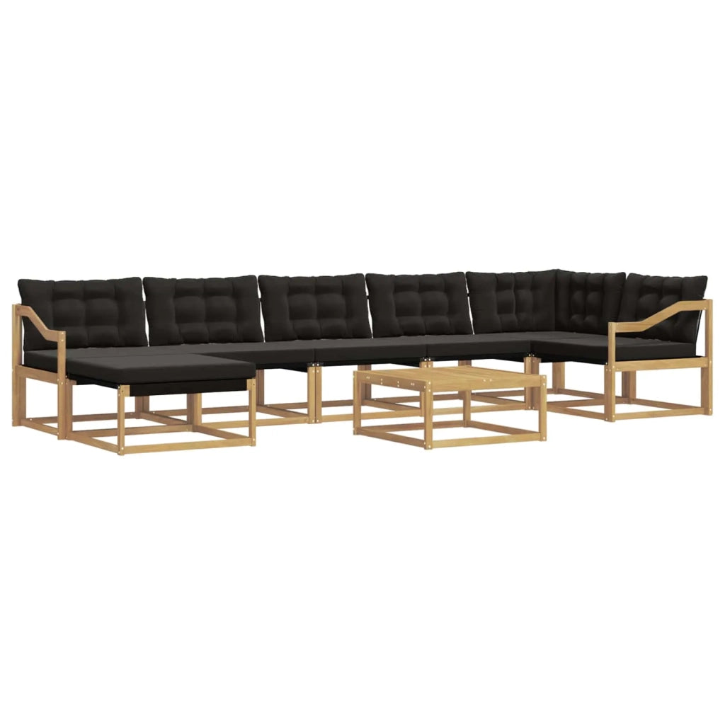 Set di divani da esterno 8 pcs Bianco e Nero 79 x 79 x 37 cm 3388934